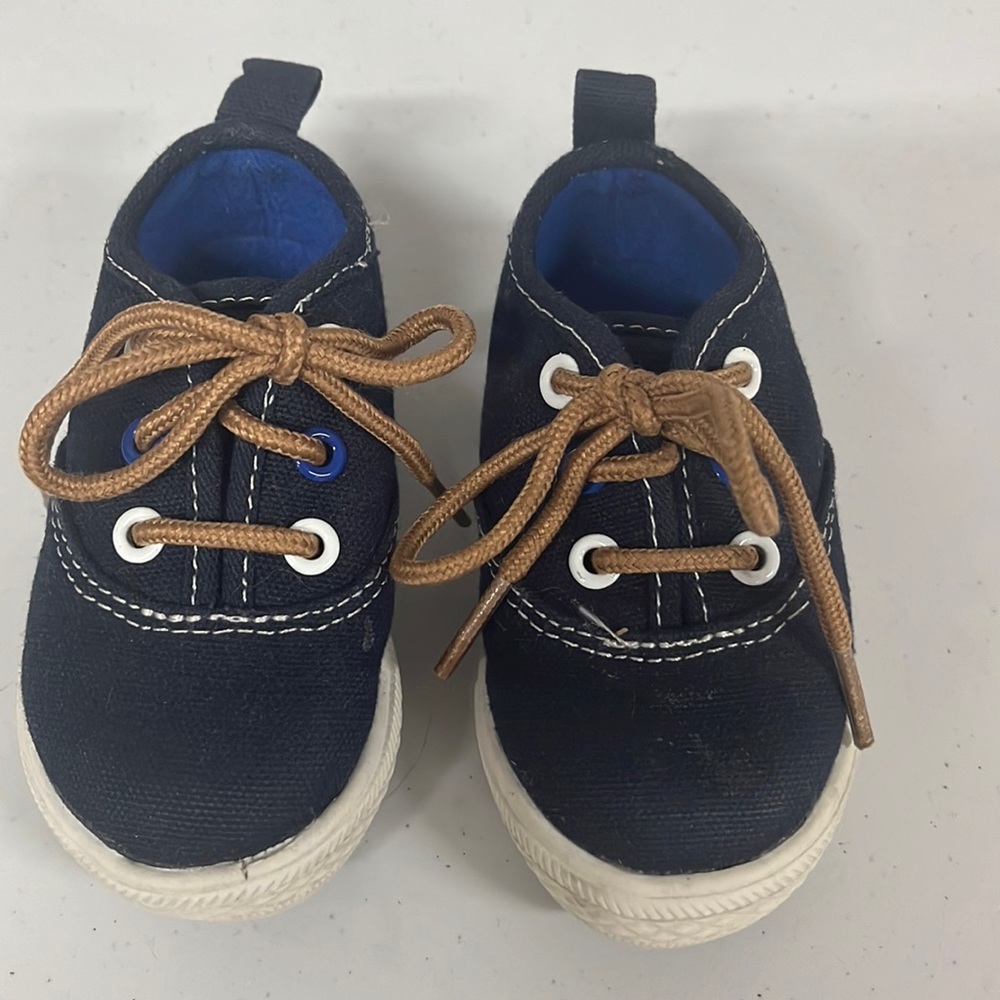 Blue canvas sneakers size 5